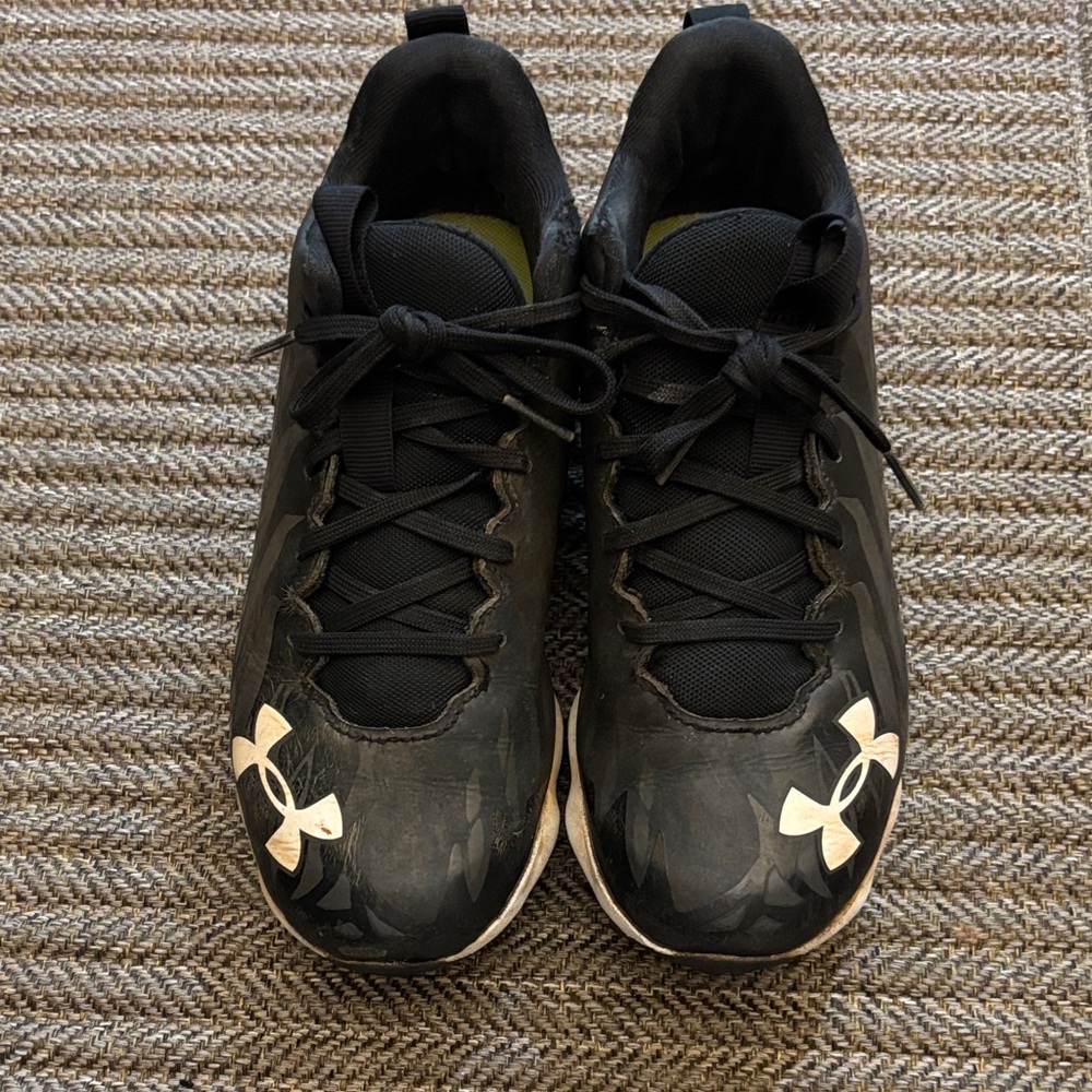 Under Armour Black cleats with White Logo
